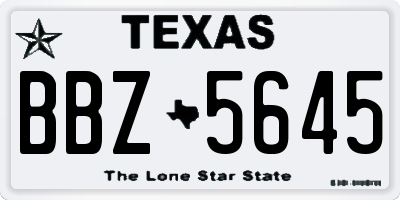 TX license plate BBZ5645