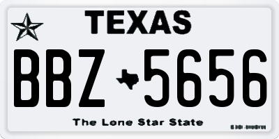 TX license plate BBZ5656