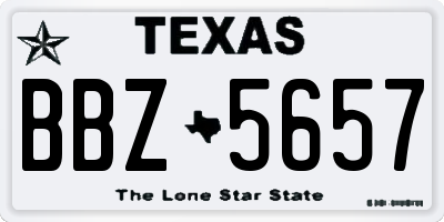 TX license plate BBZ5657