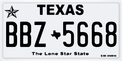 TX license plate BBZ5668