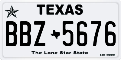 TX license plate BBZ5676
