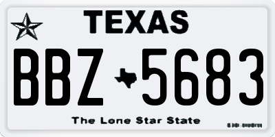 TX license plate BBZ5683