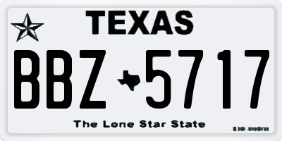 TX license plate BBZ5717