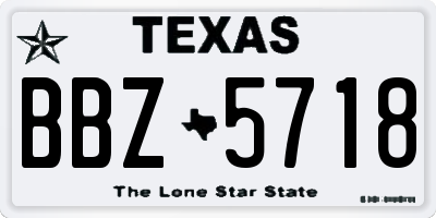 TX license plate BBZ5718