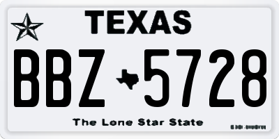 TX license plate BBZ5728