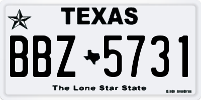 TX license plate BBZ5731