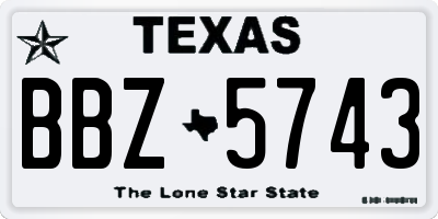 TX license plate BBZ5743