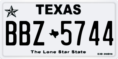 TX license plate BBZ5744