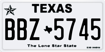 TX license plate BBZ5745