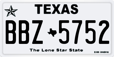 TX license plate BBZ5752