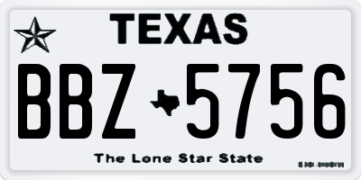 TX license plate BBZ5756