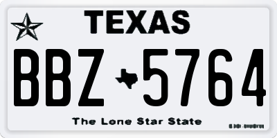 TX license plate BBZ5764