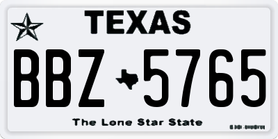 TX license plate BBZ5765