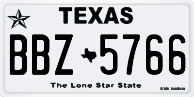 TX license plate BBZ5766