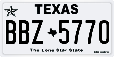 TX license plate BBZ5770