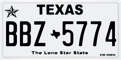 TX license plate BBZ5774