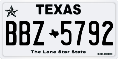 TX license plate BBZ5792