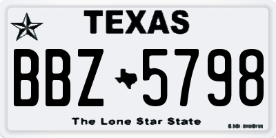TX license plate BBZ5798