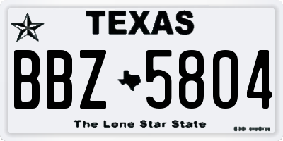 TX license plate BBZ5804