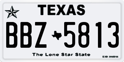 TX license plate BBZ5813