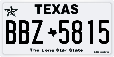 TX license plate BBZ5815