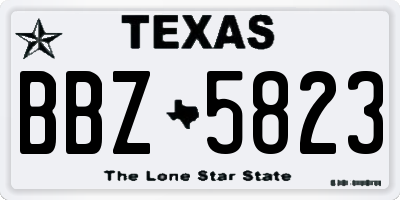 TX license plate BBZ5823