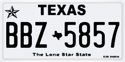 TX license plate BBZ5857