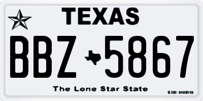 TX license plate BBZ5867