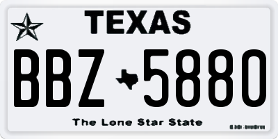 TX license plate BBZ5880