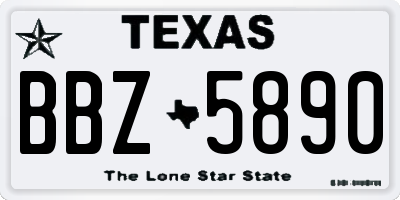 TX license plate BBZ5890