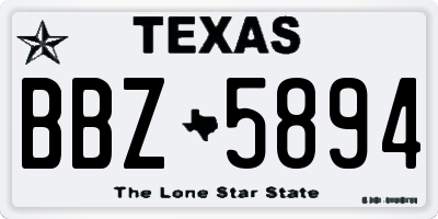 TX license plate BBZ5894