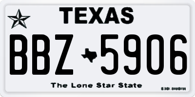 TX license plate BBZ5906