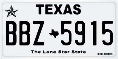 TX license plate BBZ5915