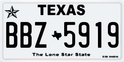 TX license plate BBZ5919
