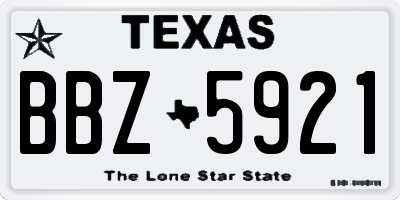 TX license plate BBZ5921