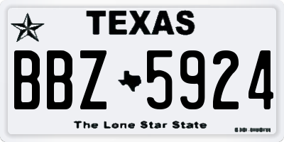 TX license plate BBZ5924