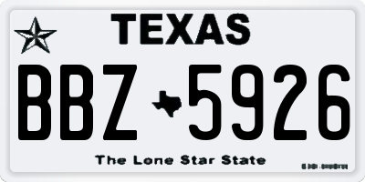 TX license plate BBZ5926