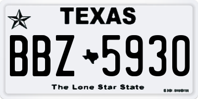 TX license plate BBZ5930