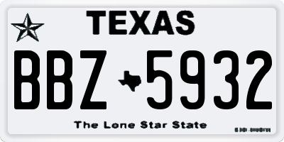 TX license plate BBZ5932