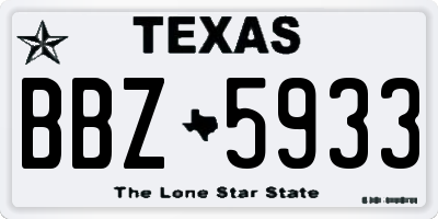 TX license plate BBZ5933