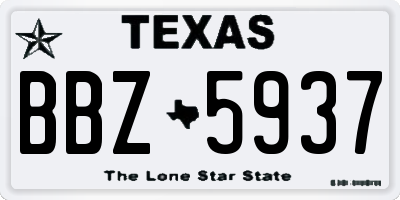 TX license plate BBZ5937