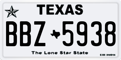 TX license plate BBZ5938