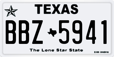 TX license plate BBZ5941