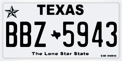 TX license plate BBZ5943