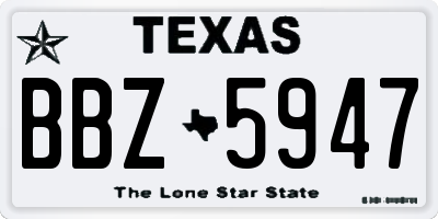 TX license plate BBZ5947
