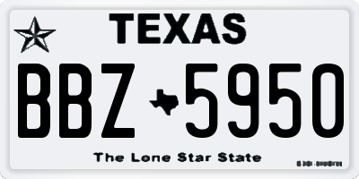 TX license plate BBZ5950