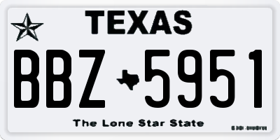TX license plate BBZ5951