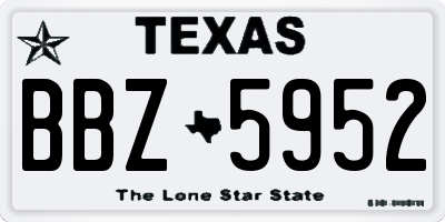 TX license plate BBZ5952