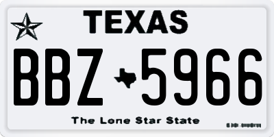 TX license plate BBZ5966