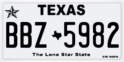 TX license plate BBZ5982